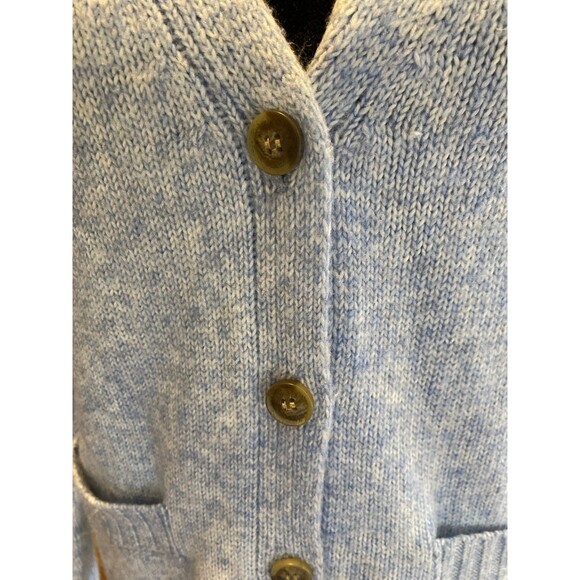 Ella Moss Cardigan Sweater Fuzzy Oversized Medium Light Blue Pockets Super Soft - Picture 3 of 12